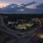 Image of Aerial Sunset over Construction Site