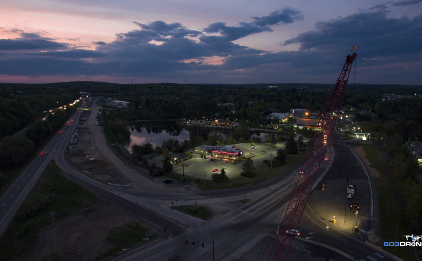 Image of Aerial Sunset over Construction Site